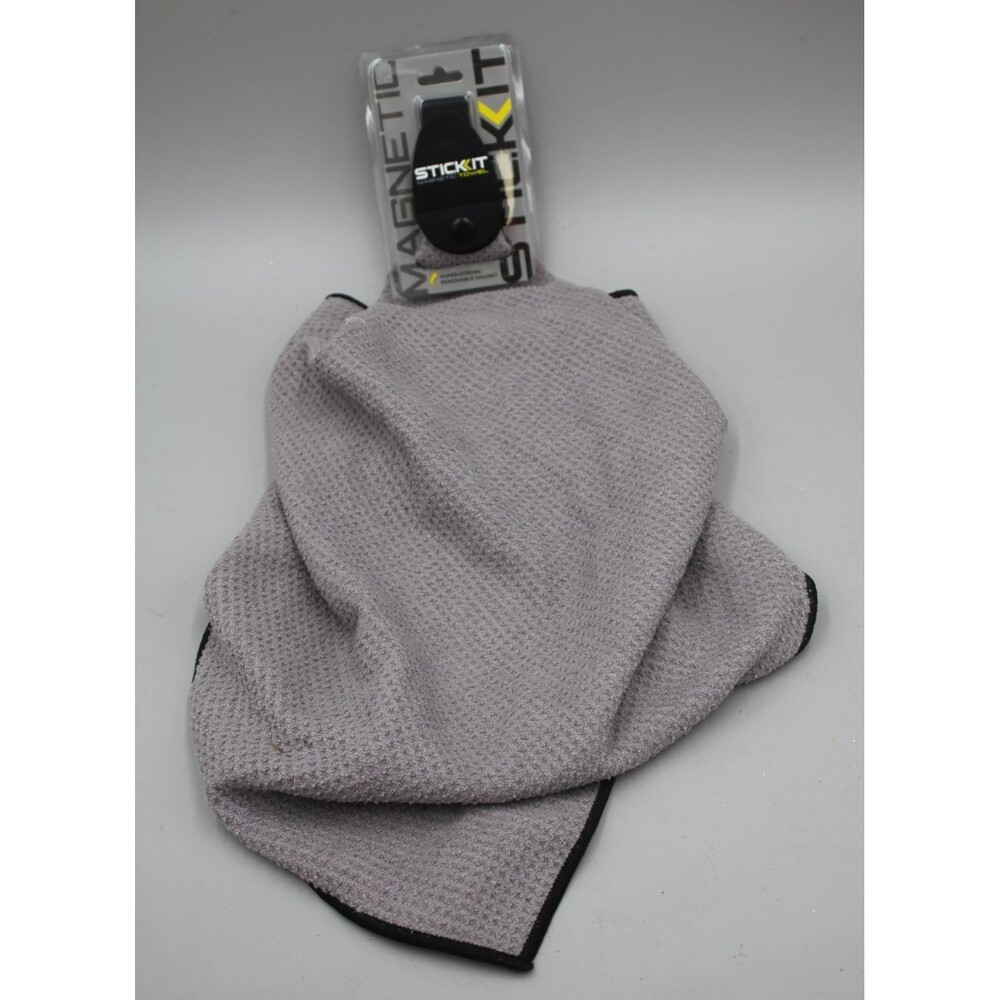 Stick It Magnetic Golf Towel - Gray (74891) 19" New Gift Athletic Hiking Garage